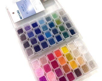 Miyuki Seed Beads Starter Set, 56 Colours 280 Gr 11/0 Round Seed Beads, Needle, Thread,Container