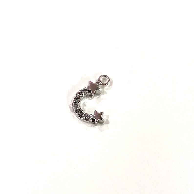 Comet Charm Silver Plated Zirconia Comet Charm