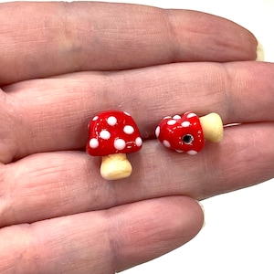 Hand Made Murano Glass Mushroom Charm