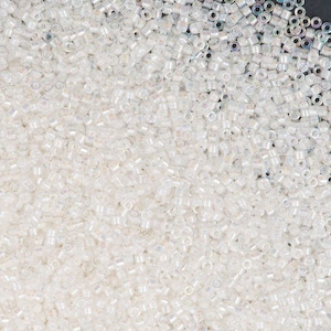 Miyuki Delica Beads, Miyuki Delica 11/0 DB0052 - Off White AB,5 Gr Pack