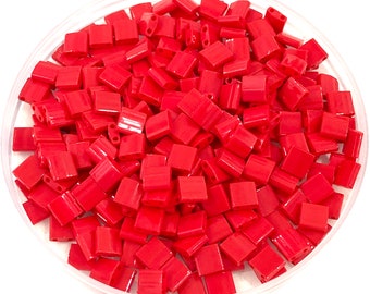 Miyuki Tila Beads TL0408 Opaque Dark Red,