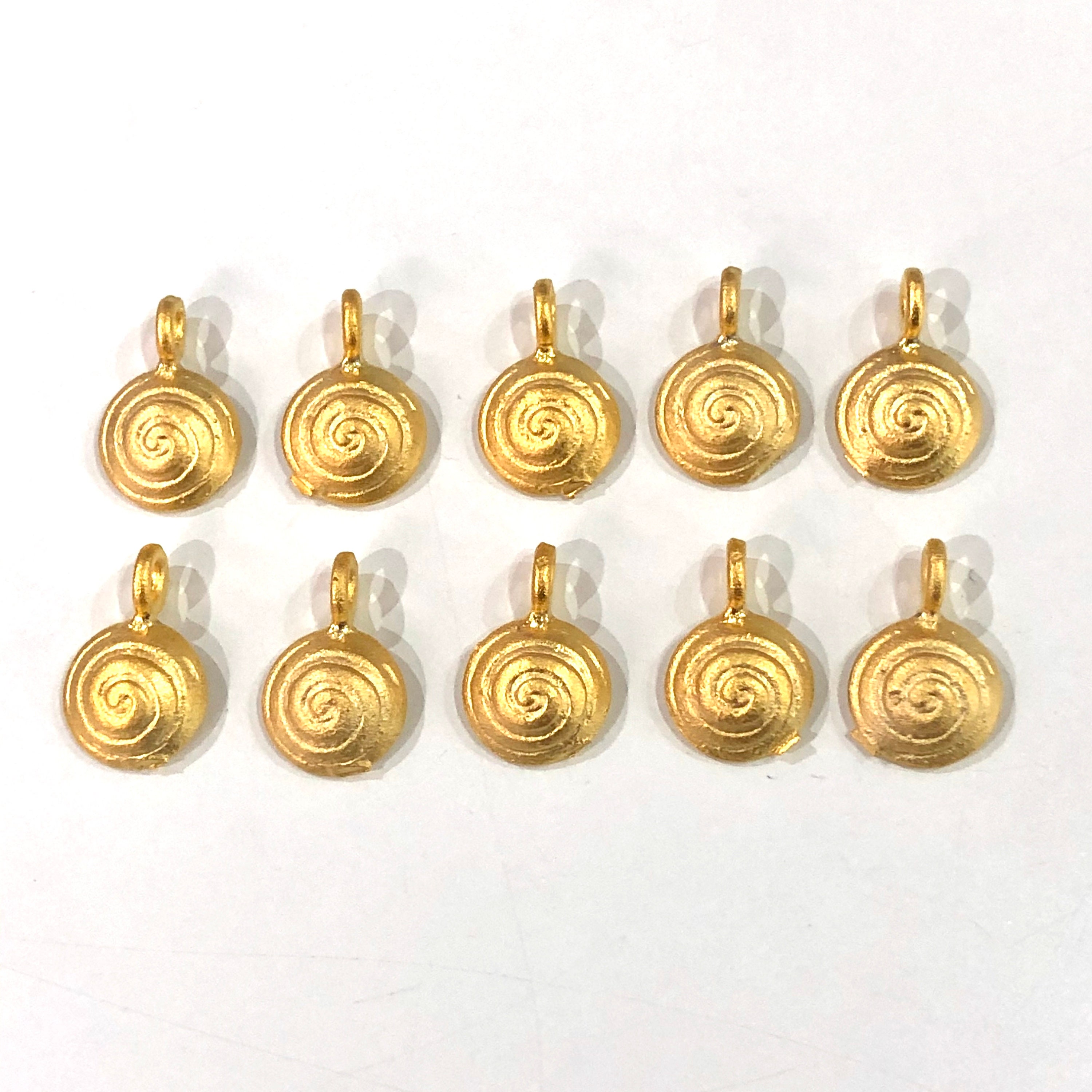 24Kt Matte Gold Plated 15mm Brass Charms 10 pcs in a pack Etsy