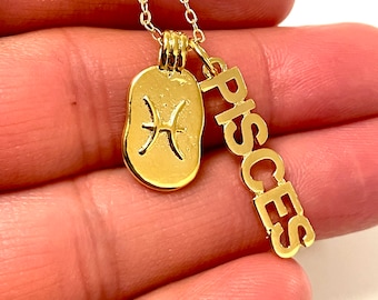 24Kt Gold Plated Brass Zodiac Horoscope Sign, Constellation Medallion Pendant,  Celestial Astrology Charm for Necklace Jewelry Making