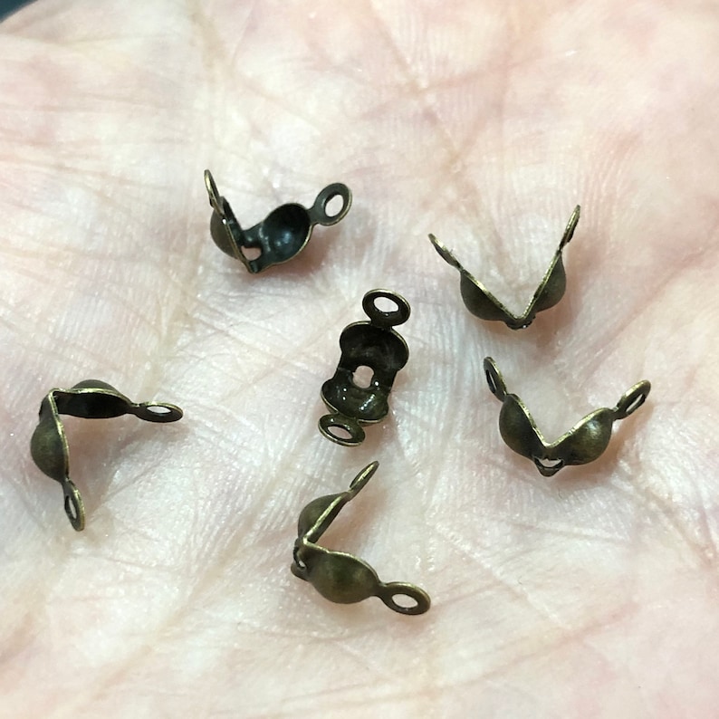 Crimping Bead Tips Clamshell Knots Cover SilverGoldAntique Etsy