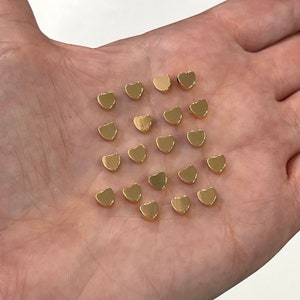 24Kt Gold Plated 5mm Heart Spacers, Horizontal Hole 24Kt Gold Heart Spacers, 20 Pcs in a Pack