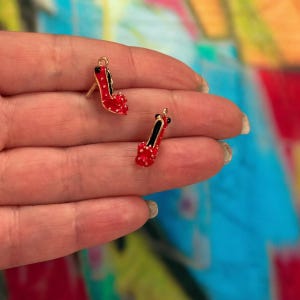 Red High Heel Shoe Charm – 3D Enamelled Brass Pendant | 24K Gold Plated | Mini Stiletto Charm for Necklaces, Earrings, Bracelets