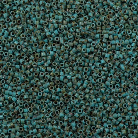 Miyuki Delica 11 0 DB2264 Opaque Turquoise Blue Picasso 5 Gr Pack