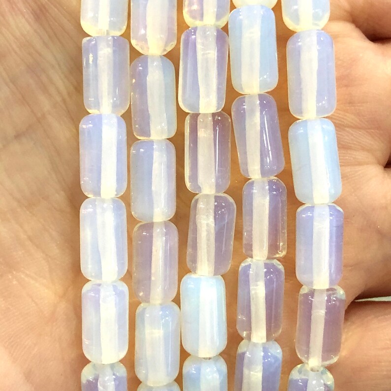 Opalite Moonstone Cylinder Beads 11x6mm 36 Beads - Etsy UK
