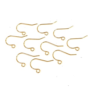 24KT Gold Plated  Earring Hooks, Earring Wires