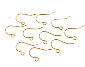 24KT Gold Plated  Earring Hooks, Earring Wires