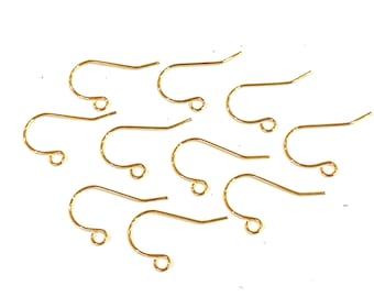 4 pezzi, ganci per orecchini in rame con zirconi placcati oro 14K, orecchini con base a perlina a mezzo foro, materiale per accessori fai da te per orecchini - LT3618 - Italia