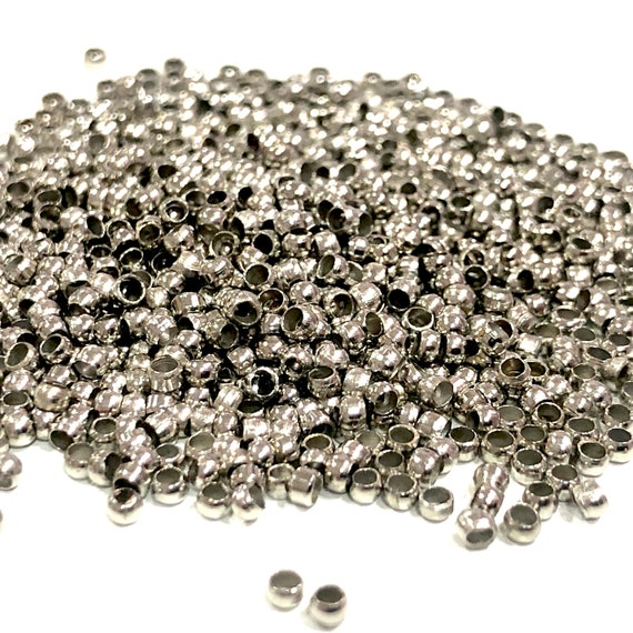 100 Packs Silver Crimp Bead S925 Silver Tube Crimp Beads Stoppers for  Jewelry Making, 2 mm Crimp Tube Spacers, Jewelry Crimping Beads, Silver