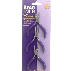 3 Piece Mini Plier Set With Purple Handles, Beadsmith Plier Set - Etsy