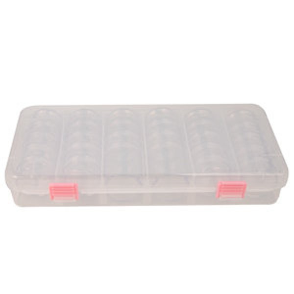 Bead Container, Set Of 28 Bead Storage Stack Jars In A Clear Box