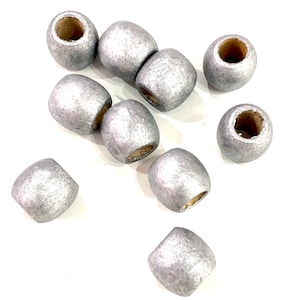 Large Hole Wooden Beads 16x15mm 10 Pieces in a pack