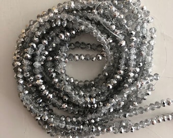 4mm Crystal rondelle beads strand 125 pcs, PBC4C40