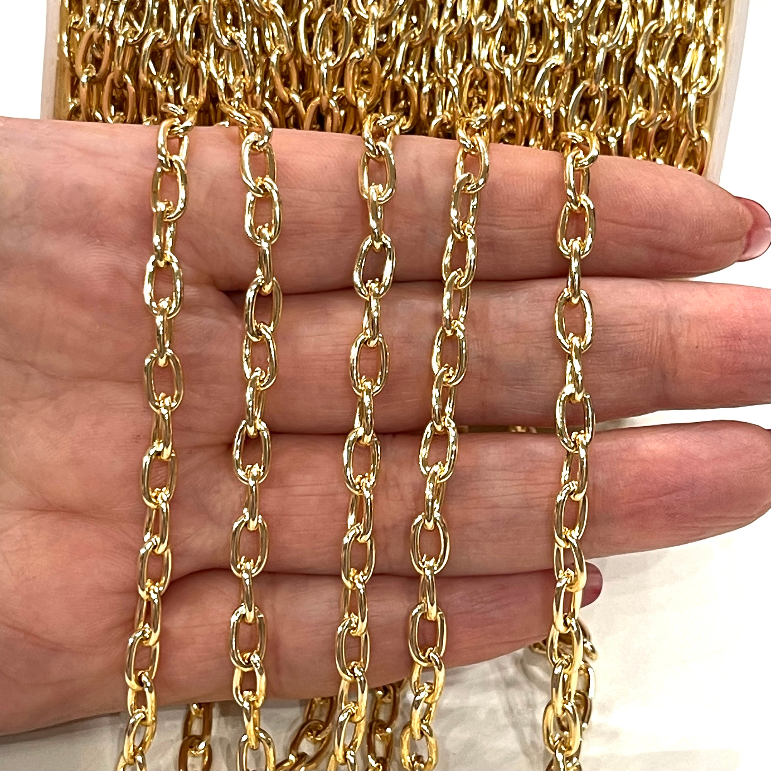 24kt Gold Plated Rolo Chain 8x5mm Open 