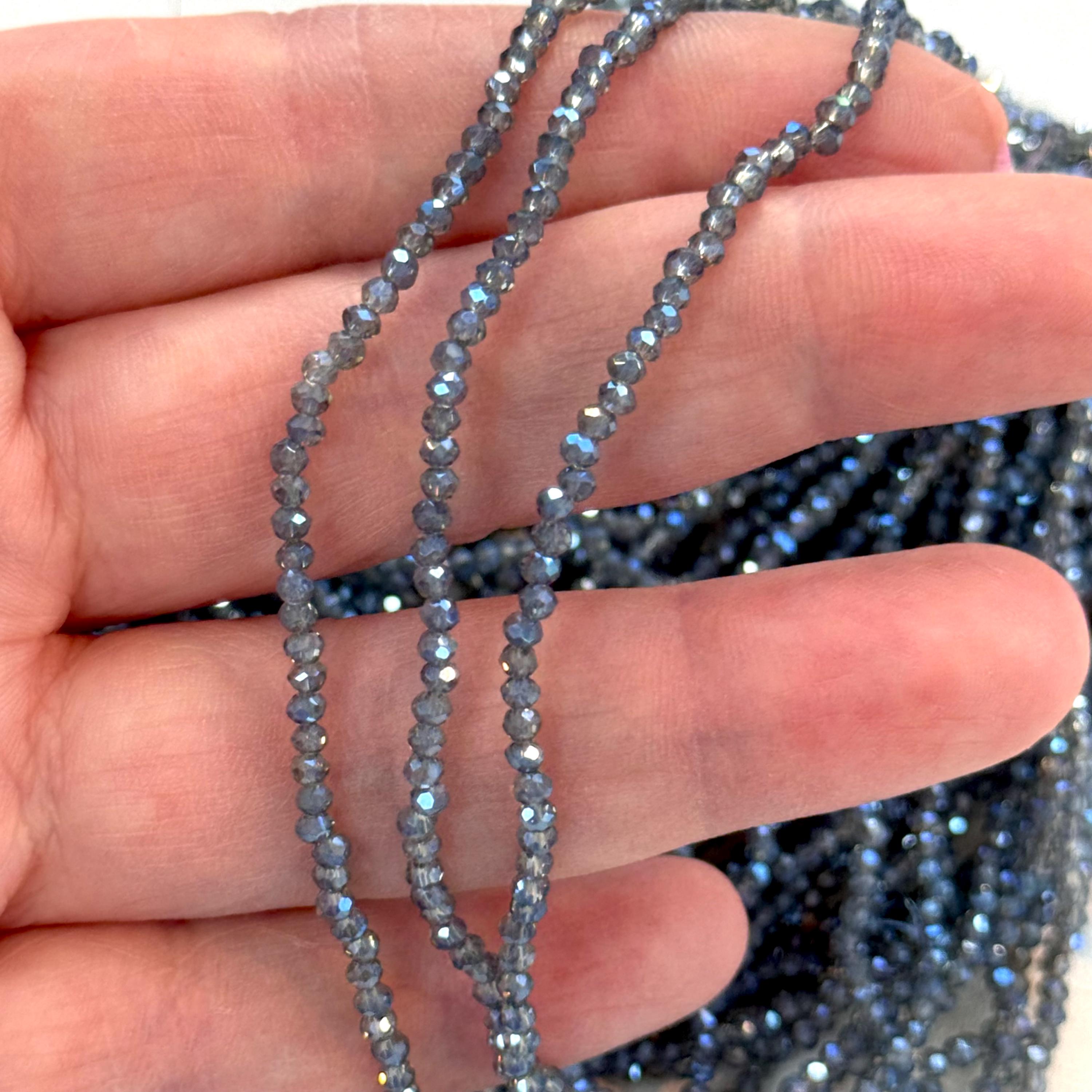 1 mm クリスタルロンデルビーズストランド 180 個、PBC1C6 - Etsy 日本