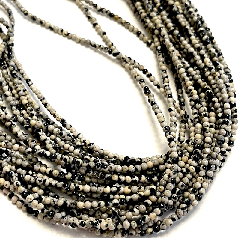 2mm Dalmatian Jasper Smooth Round Gemstone Beads 174 Beads