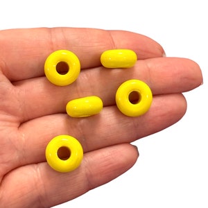 Murano Glass Rondelle Beads 5pcs Pack Handmade Lampwork Beads 5mm Hole Jewelry Making Supplies