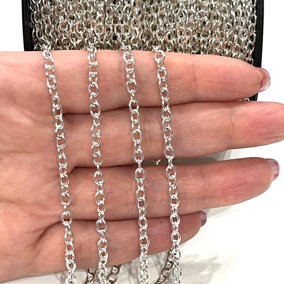 Silver plated rolo chain deals