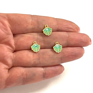 24Kt Vergoldete Emaillierte Oyster Charms, 3 Stück im Pack