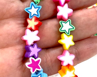 10mm Polymer Clay Stars,10 Beads in a Pack