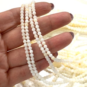 Perle di madreperla naturale da 3 mm, MOP,