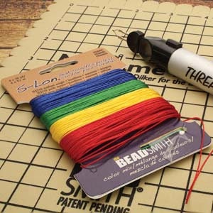 S-Lon Bead Cord 10 Yards Each Primary Colors Mix, 40 Yards Total