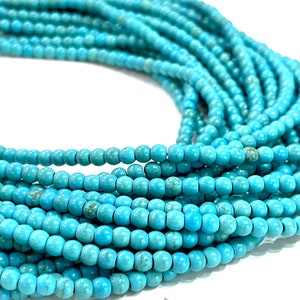 Turquoise Howlite Beads, Smooth Round 4mm, 100 beads per strand,