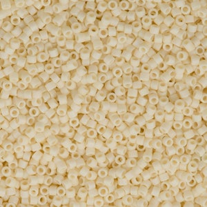 Miyuki Delica 11/0 DB0883 - Opaque Cream AB Matted, Miyuki Delica Beads,5 Gr Pack