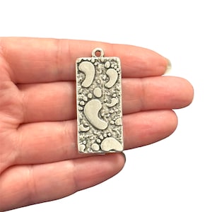 Antique Silver Plated Foot Print Pendant