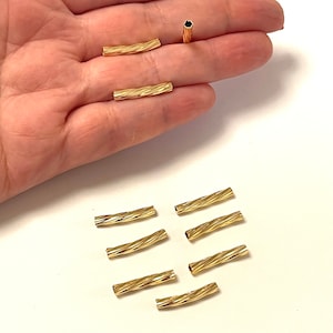 24Kt Gold Plated Twisted Spacer Tubes, Twisted Round Tube Bars , Gold Tube Bars