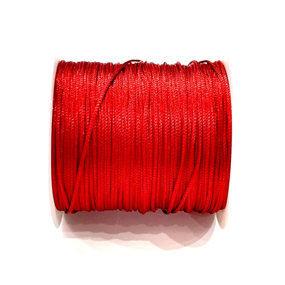 1MM Parachute Cord, Red Color Braided Knotting Cord, Shamballa