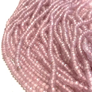 Rose Jade 4mm Faceted Rondelle Rose Jade Beads gemstone Beads