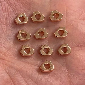 Rose Gold Plated Love Home Spacer Charms, 10 pcs in a pack