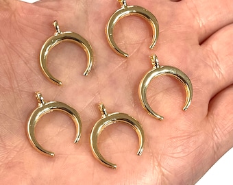 24Kt Gold Plated Crescent Charms, 4 pcs in a pack