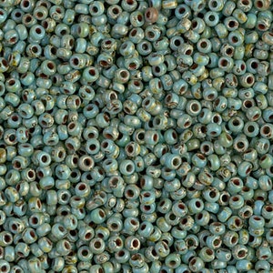Miyuki Seed Beads 8/0 Picasso Opaque Seafoam Green, 4514-NEW!!!