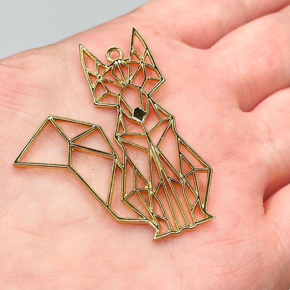 24kt Shiny Gold Plated Brass Origami 