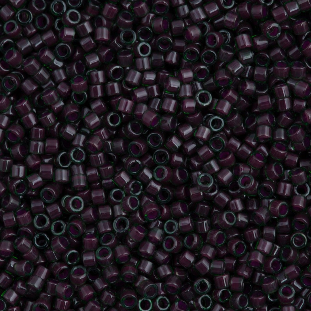 Miyuki Delica Beads, Miyuki Delica 11/0 DB0279 Lined Green/maroon