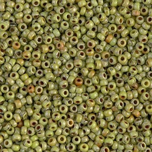 Miyuki Seed Beads 15/0,  4515 - Picasso Opaque Chartreuse, 5 Gr