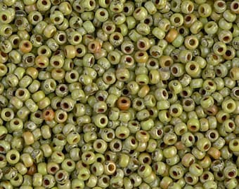 Miyuki Seed Beads 15/0,  4515 - Picasso Opaque Chartreuse, 5 Gr