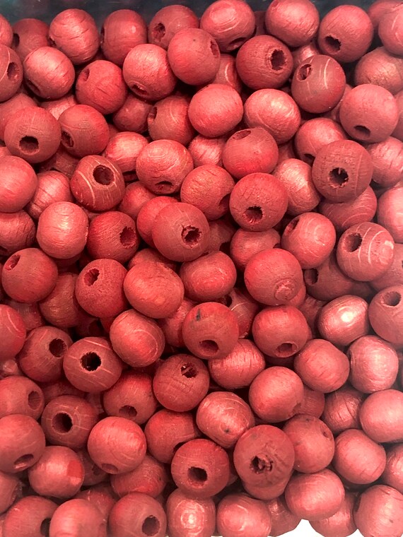 Red wooden cheap beads bulk