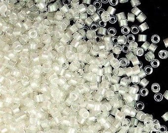 Miyuki Delica  11/0 DB1701 - Pearl Lined Transparent Pale Beige AB, Miyuki Delica Beads,5 Gr Pack