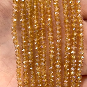 3mm Crystal rondelle beads strand 125 pcs, PBC3C53