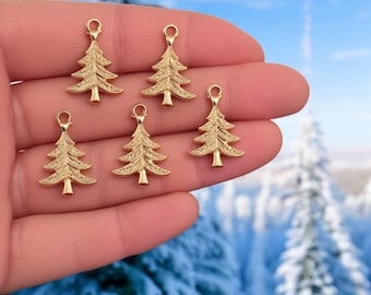 24 Breloques De Noël Émail Doré - Kit Création Bijoux Et Décorations Festives (12 Styles)