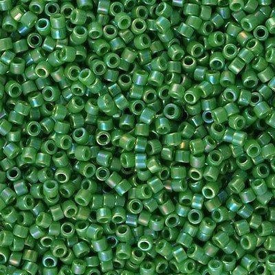 Miyuki Delica 11/0  DB0163 - Opaque Green AB, Miyuki Delica Beads,5 Gr Pack