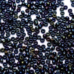 Miyuki Seed Beads 8/0   Metallic Dk Blue Iris , 0452