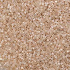 Miyuki Delica  11/0 DB1874 - Silk Inside Dyed Pale Apricot AB, Miyuki Delica Beads,5 Gr Pack