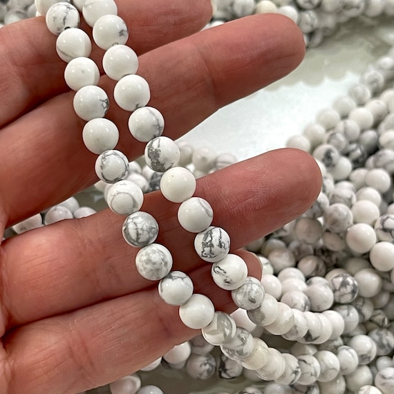 Genuine White Howlite Beads Natural White Howlite 6mm Gemstone